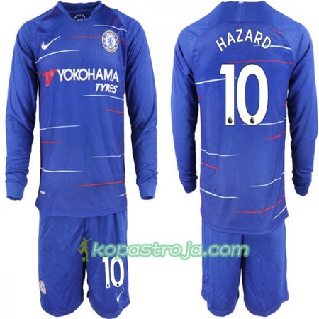 Billiga Fotbollströjor Chelsea Hazard 10 Barn Hemma tröja 2018/19 Långärmad
